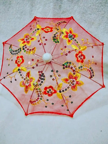 Small Umbrella For Laddu Gopal, Small Umbrella, Umbrella For Thakur Ji (Red)