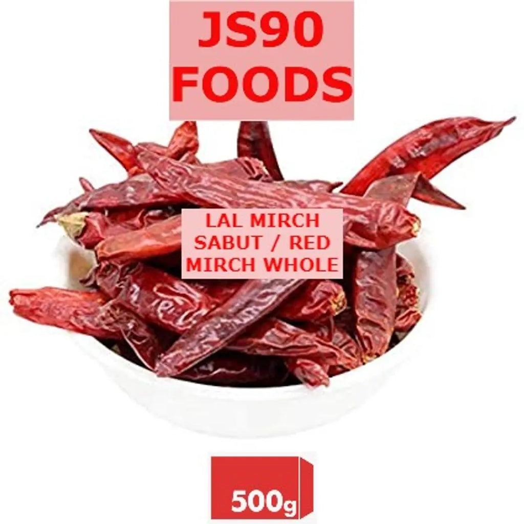 500Gm Lal Mirch Sabut , Red Chilli Whole, Bina Dandi , Stemless , Chillies , Chilly , JS90 FOODS ,  GUPTA TRADER