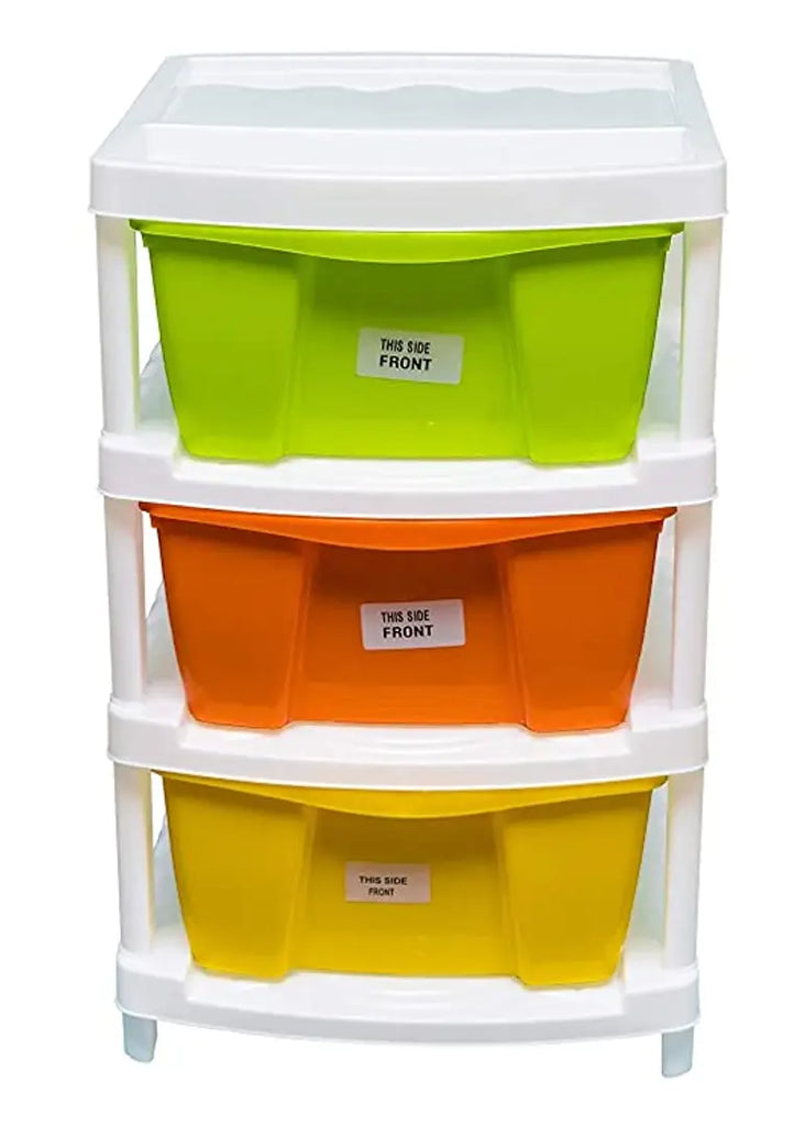 VE - Veer Multipurpose Plastic Container Rack Set - Multi Colour - 3 Layer