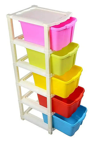 VE - Veer Multipurpose Plastic Container Rack Set - Multi Colour - 5 Layer