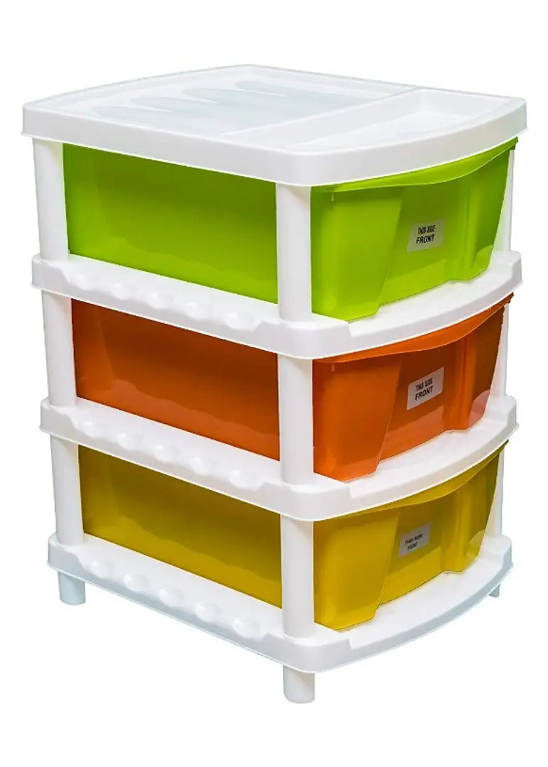 VE - Veer Multipurpose Plastic Container Rack Set - Multi Colour - 3 Layer