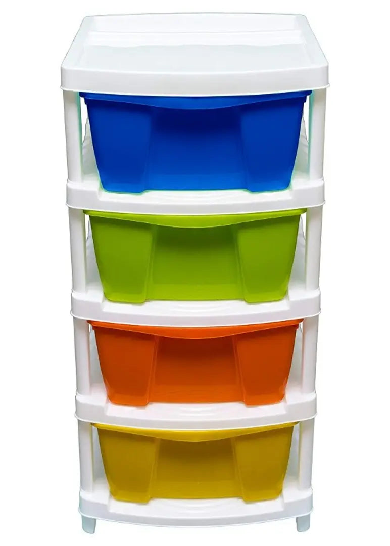 VE - Veer Multipurpose Plastic Container Rack Set - Multi Colour - 4 Layer