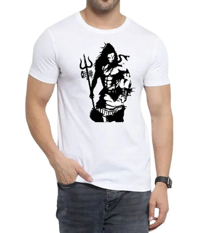 Mens White Printed Tshirt