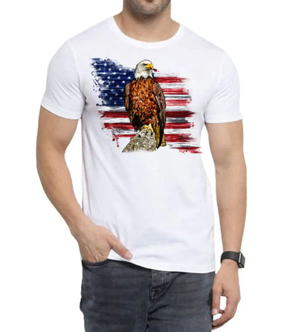 Mens White Printed Tshirt