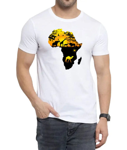 Mens White Printed Tshirt