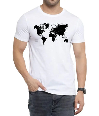 Mens White Printed Tshirt