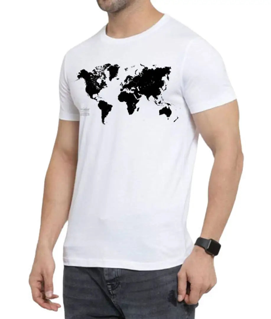 Mens White Printed Tshirt