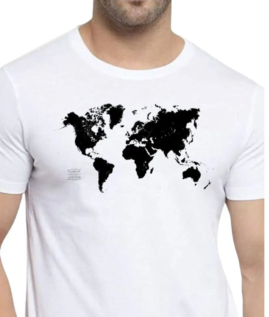 Mens White Printed Tshirt