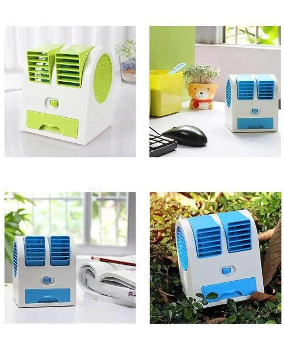 Mini Cooler Mini AC USB Battery Operated Air Conditioner Mini Water Air Cooler Cooling Fan Blade Less Duel Blower with Ice Chamber Perfect for Desk,Office,Study,Library,Room,Home,car,Outdoor