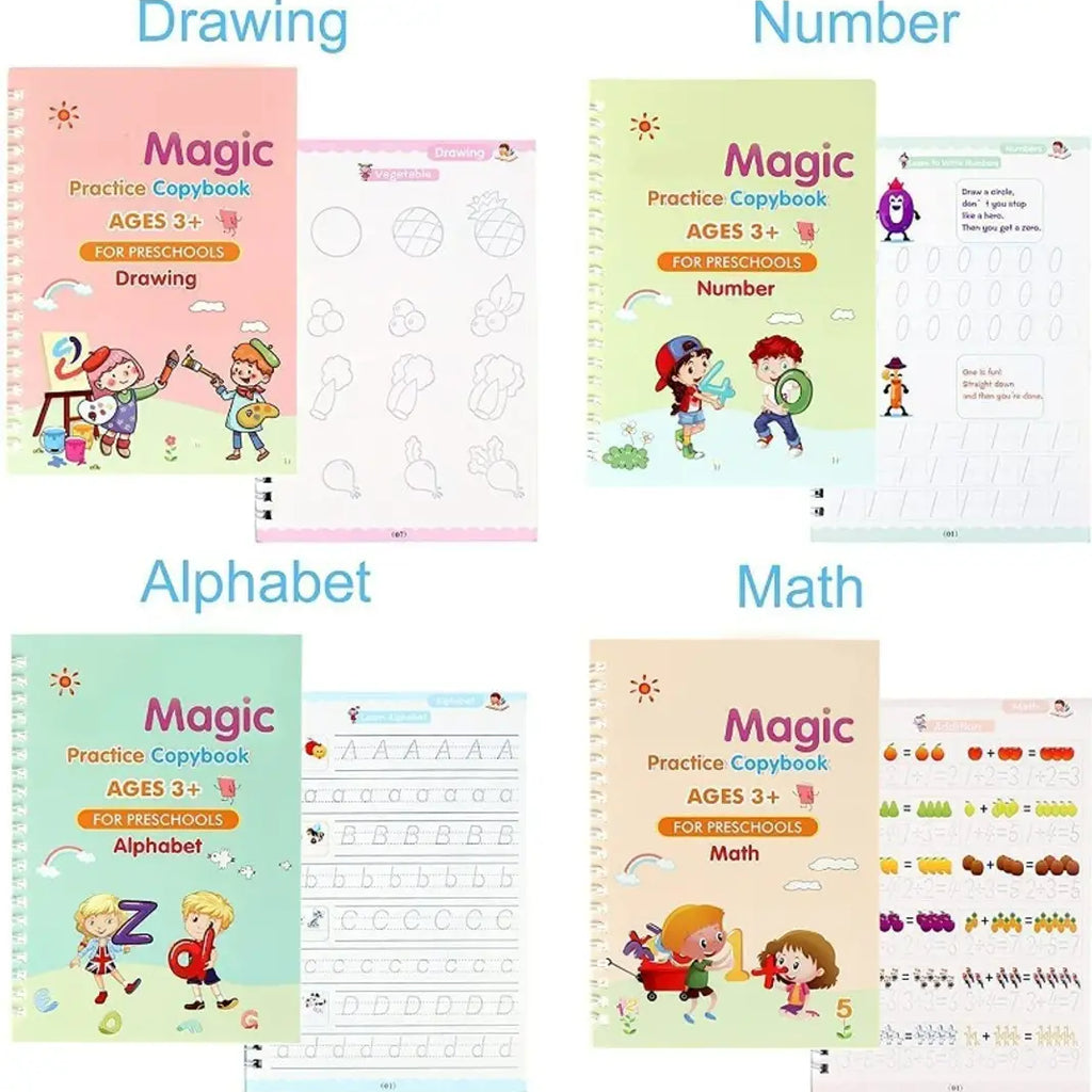 Magic Practice Copybook, Number Tracing Book for Preschoolers with Pen