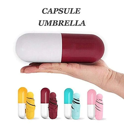 Mini Compact Umbrella Windproof Travel Sun Rain Umbrella with Capsule Case - UV Protection Foldable Mini Cute and Small Capsule Design Umbrella