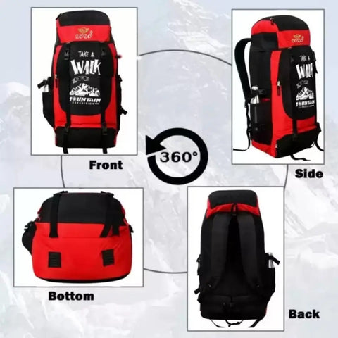 High Quality Water Resistance Trekking Hiking Travel Bag With Shoe Compartment Rucksack - 60 L