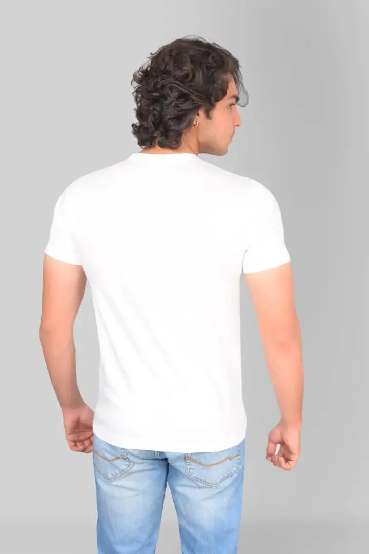 MEN SOLID ROUND NECK WHITE T-SHIRT PACK OF (1 )