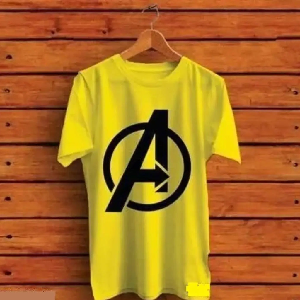 Pack of 1 Men Printed Round Neck Yellow T-Shirt