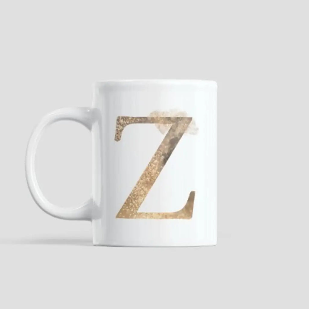 Golden Alphabet Z Ceramic Coffee Mug (330 ml)