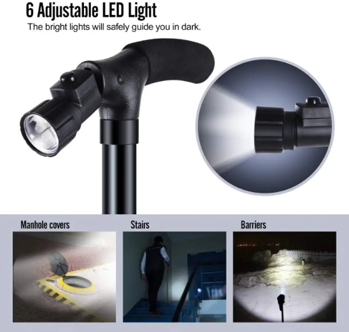 Folding Cane with Led Light pack of 1