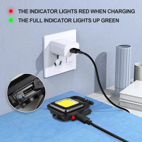 Keychain Light Mini Cob Flashlight Handheld Flashlight Multifunctional Flashlight Small Emergency Light Pocket Light Emergency Light Rechargeable