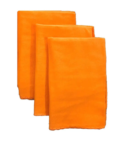 Soft Flannel Duster for Cleaning (Orange) - Set of 3 15x18 Inch