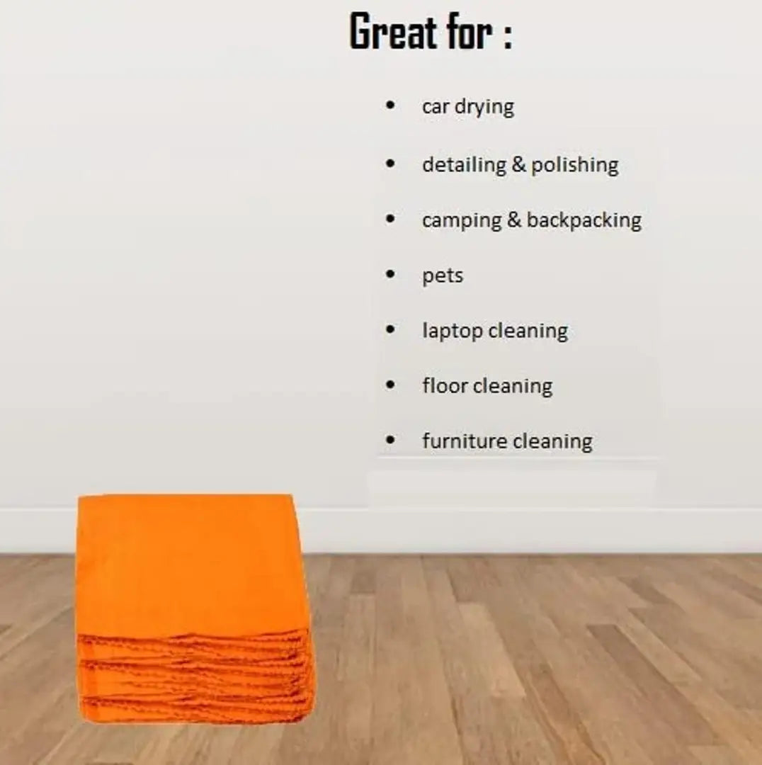 KITCHEN Orange Cloth Duster Wet  Dry Cleaning Cloth Size 15 * 18 Inches (Pack of 12 Pcs)