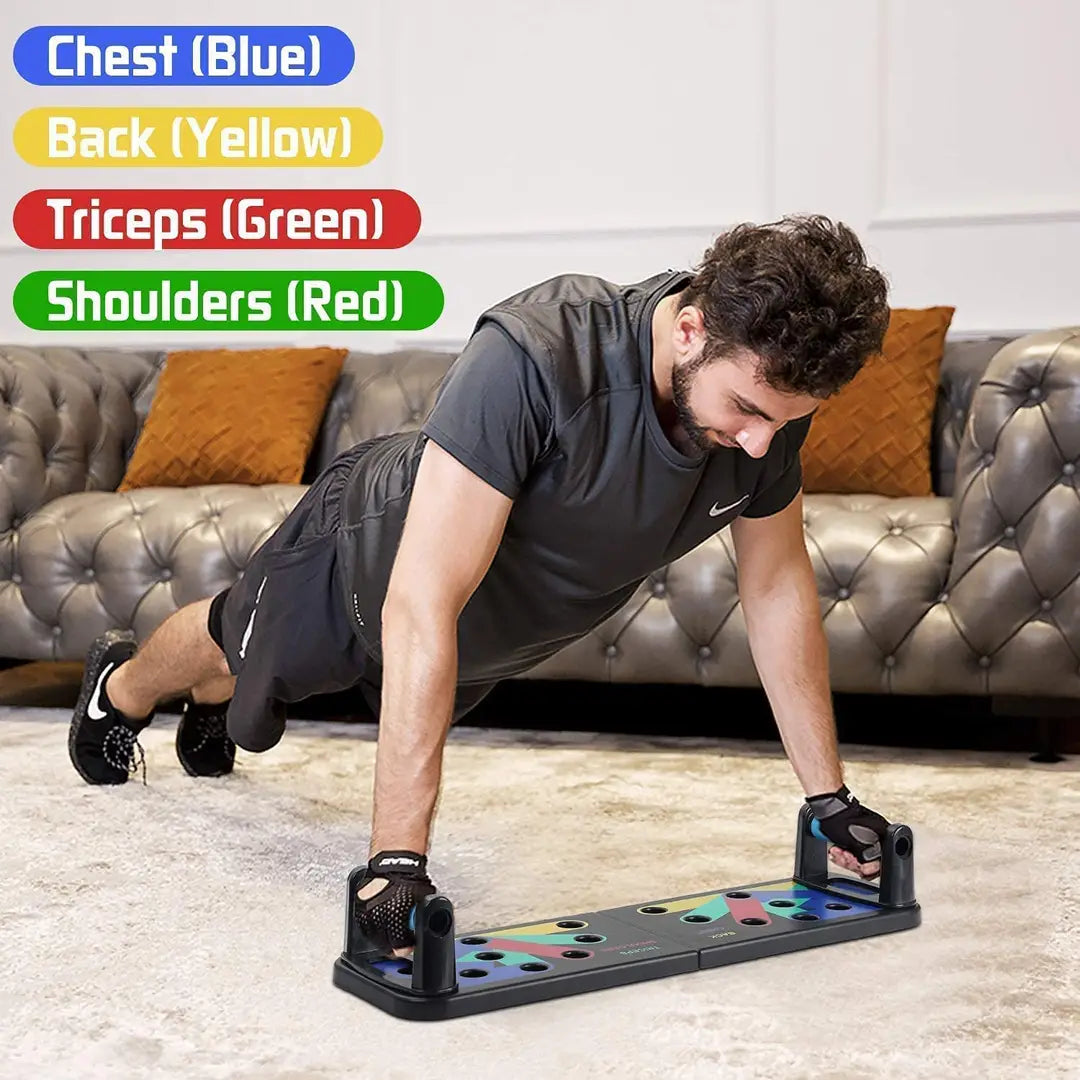 Push-up Board 9 In1 Foldable Push Up Rack Board Multifunction Rack Board Comprehensive Fitness Exercise Workout Push-up Stands Board Body Building Training Gym for Men and Women