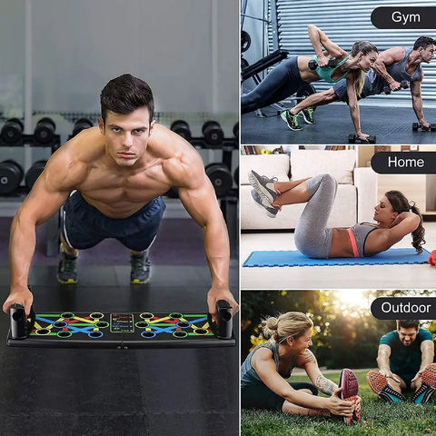 Push-up Board 9 In1 Foldable Push Up Rack Board Multifunction Rack Board Comprehensive Fitness Exercise Workout Push-up Stands Board Body Building Training Gym for Men and Women