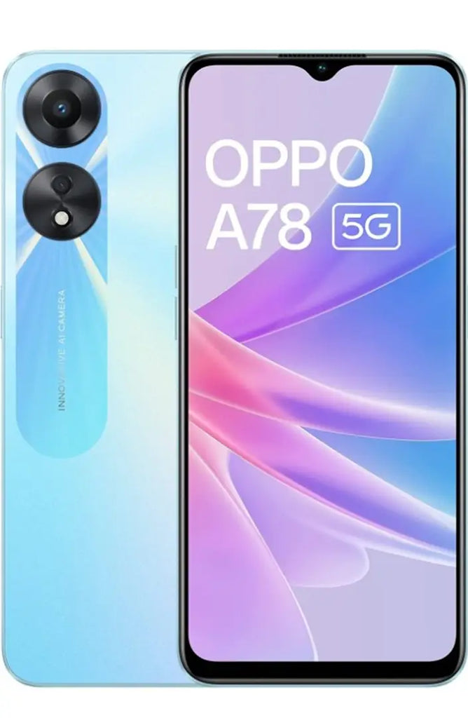 Oppo A78 5G (Glowing Blue, 8GB RAM, 128 Storage) | 5000 mAh Battery with 33W SUPERVOOC Charger| 50MP AI Camera | 90Hz Refresh Rate