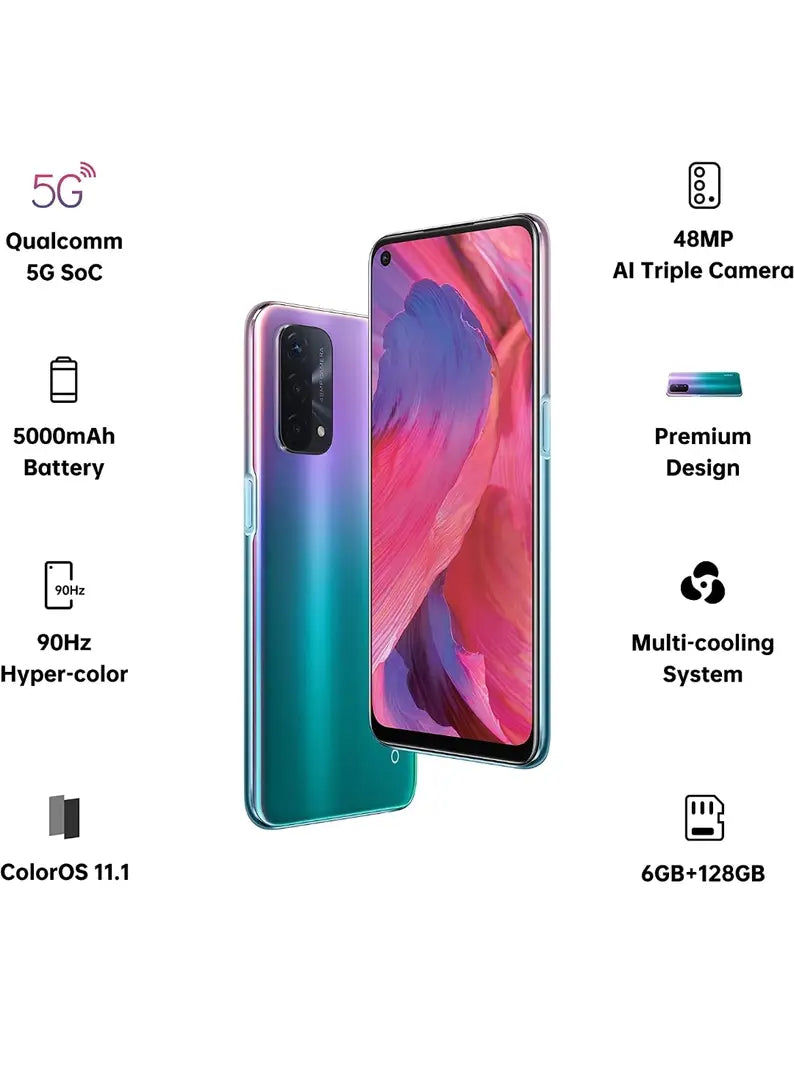 OPPO A74 5G (Fantastic Purple,6GB RAM,128GB Storage