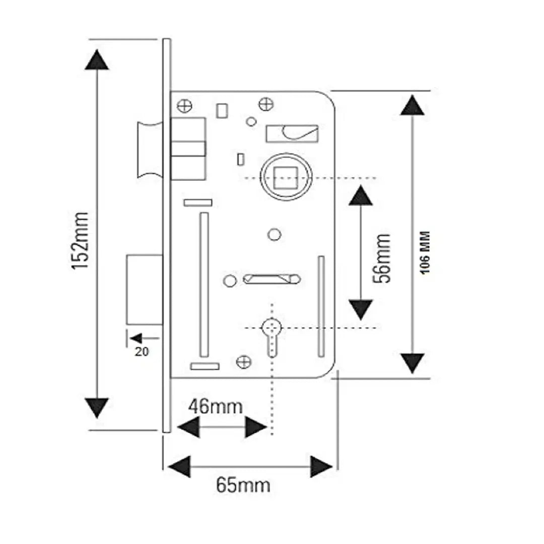 ZTXON Heavy Duty Mortise Door Lock for Bedroom, Living Room, Main Door, Matt Antique Brass Finish With All Screw And Cram | 2 Keys | 6 Lever Double Stage Lockset With All Screw And Cram for House Hote