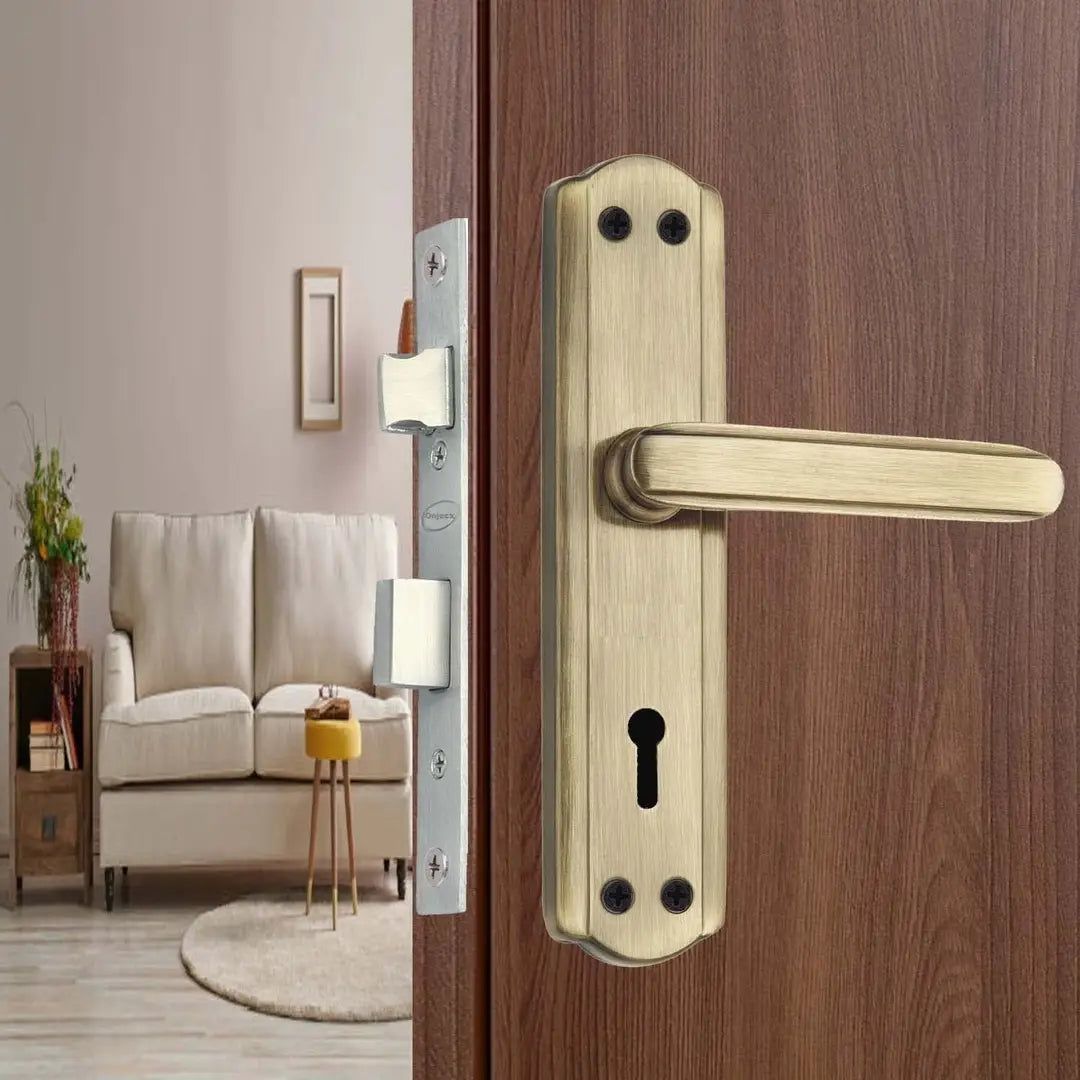 ZTXON Heavy Duty Mortise Door Lock for Bedroom, Living Room, Main Door, Matt Antique Brass Finish With All Screw And Cram | 2 Keys | 6 Lever Double Stage Lockset With All Screw And Cram for House Hote