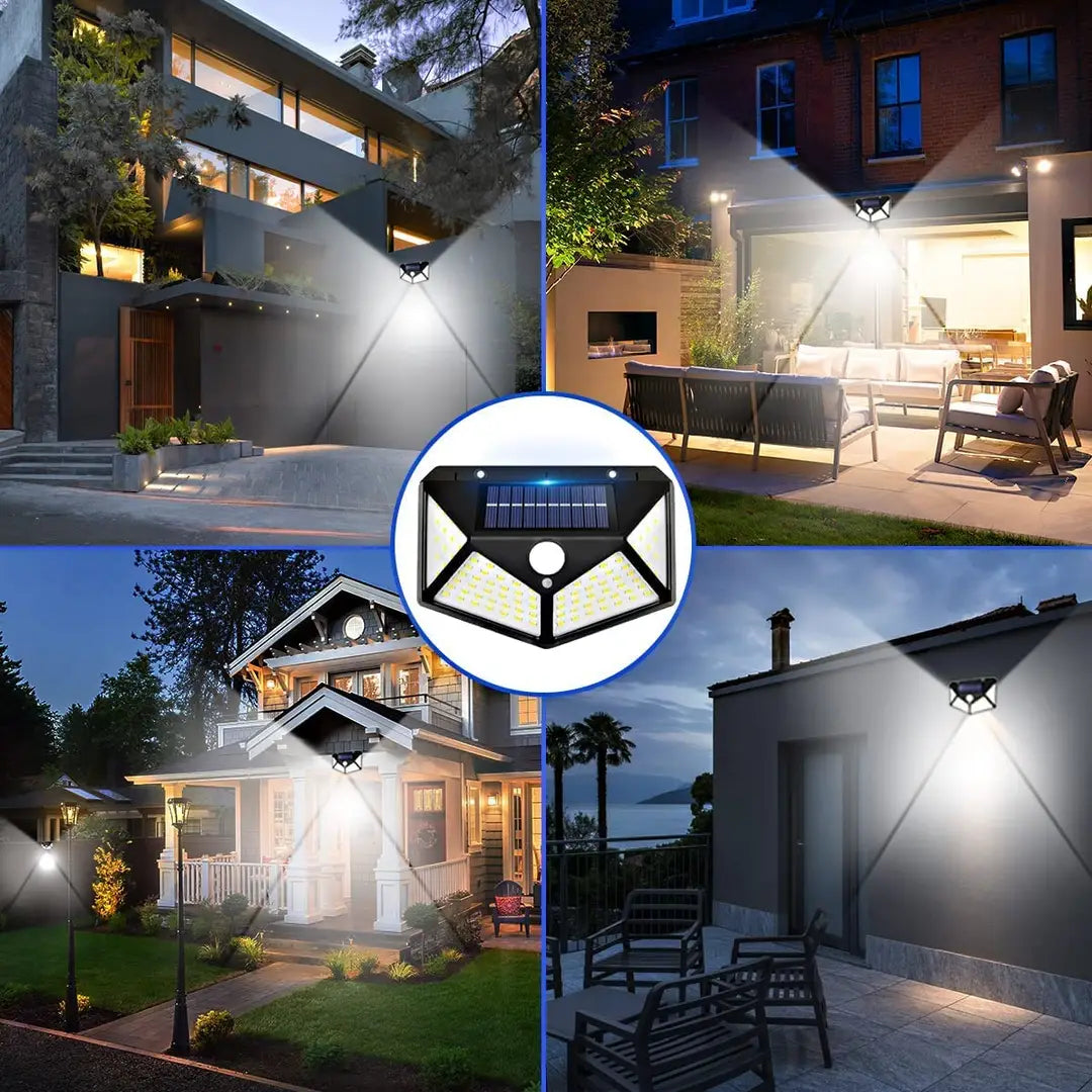 100 LED SOLAR Bright Outdoor Security Lights with Motion Sensor Solar Powered Wireless Waterproof Night Spotlight for Outdoor/Garden Wall, Solar Lights for Home