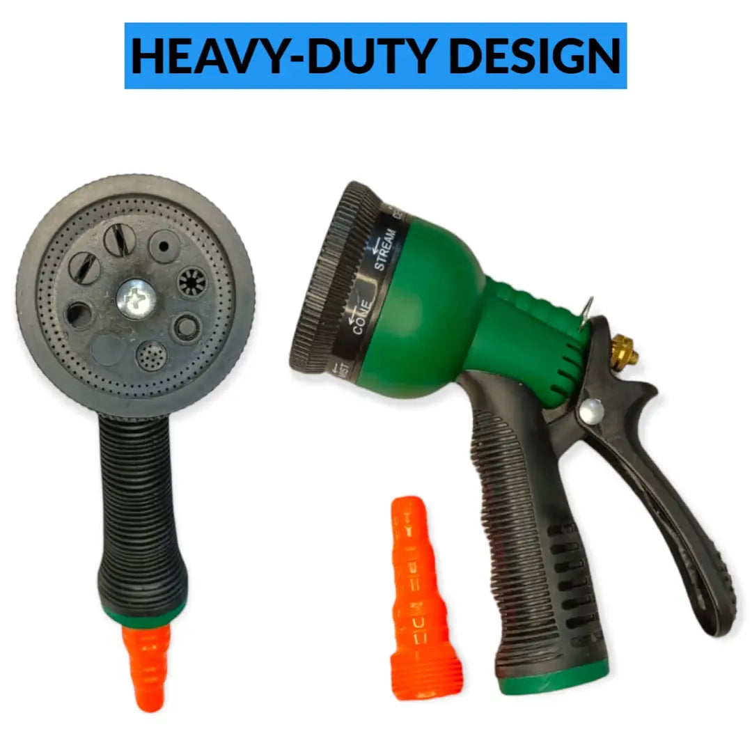 LAZYwindow 8 in 1 Heavy Duty Garden Hose Nozzle Water Spray Gun for Gardening, Flower, Plants, Lawn| Multi Functional Cleaning, Showering Pet  Washing Cars