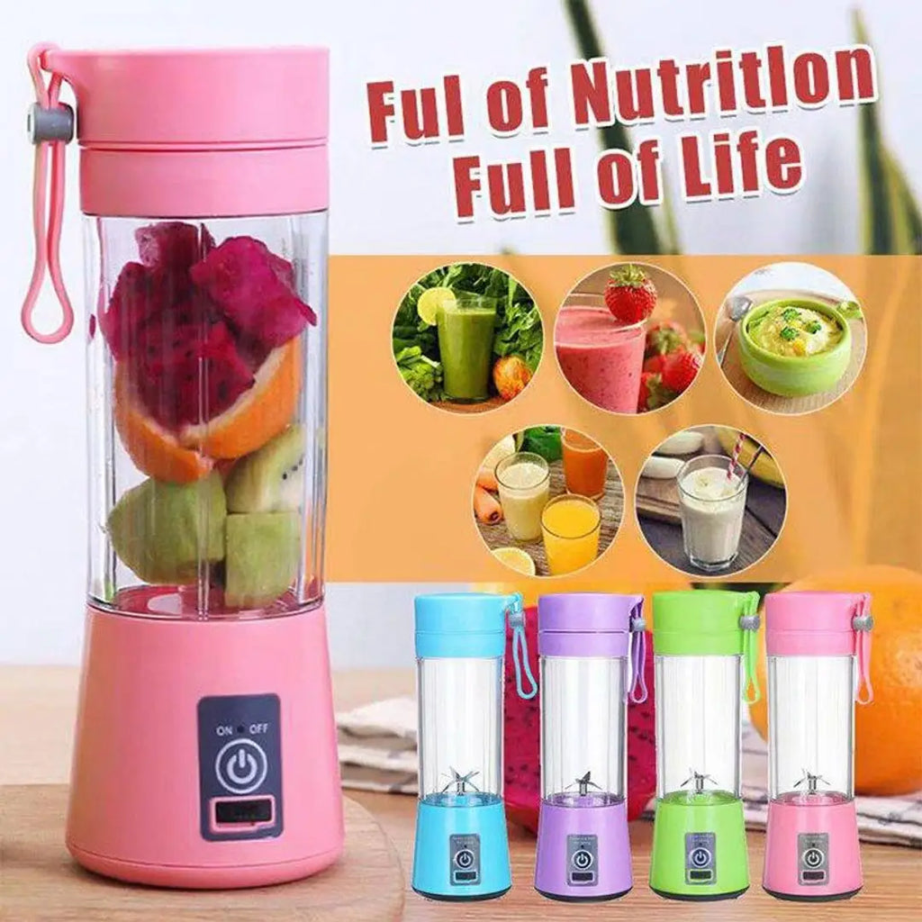 Portable USB Juicer Electric USB Juice Maker Mixer Bottle Blender Grinder Mixer,6 Blades Rechargeable Bottle