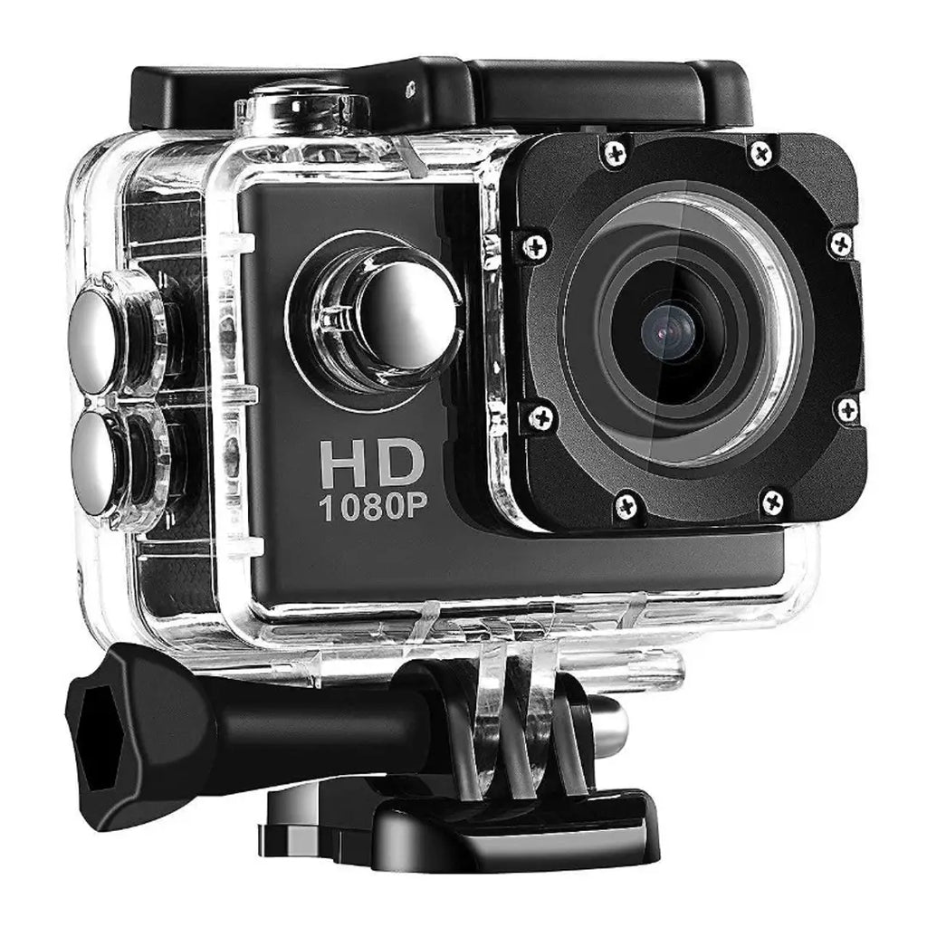 4K Action Camera 60FPS with Touch Screen, EIS 170 deg; Ultra Wide Angle, 40m Waterproof Underwater Camera, R-Control Sports Camera - Black.