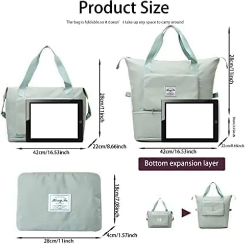 Foldable Travel Duffel Bag, Large Capacity Folding Travel Bag, Travel Lightweight Waterproof Carry Luggage Bag (40 x 23 x 45cm