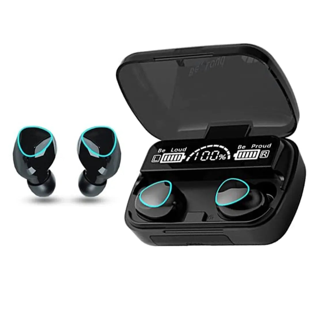 M10 True Wireless Earbuds, Bluetooth 5.1 Earphones Auto Pairing Bluetooth TWS Bluetooth Headset (Black, True Wireless)