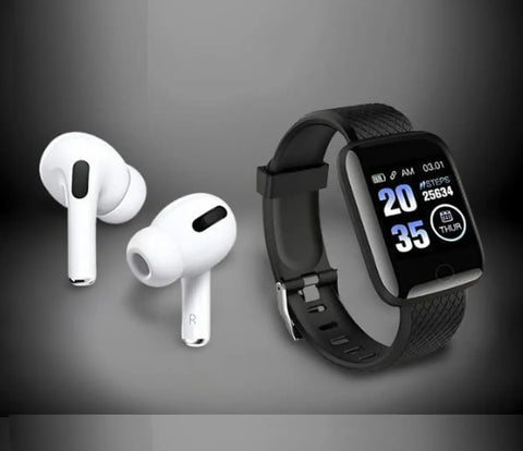 COMBO PACK OF SMART WATCH-ID-116 WITH GOOD SOUND i12 AIRPODS
