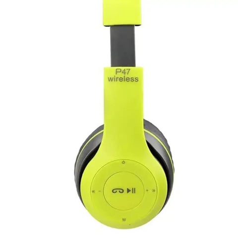 P47 Wireless On Ear Headphones with Stereo Memory Card Support Bluetooth Headset