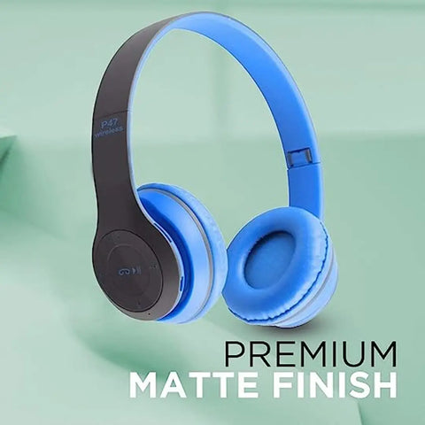 P47 Wireless On Ear Headphones with Stereo Memory Card Support Bluetooth Headset
