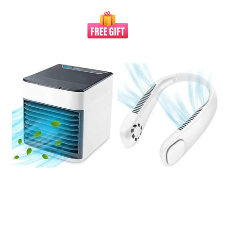 Combo Portable 3 in 1 Conditioner Humidifier Purifier Mini Cooler Portable Neck Fan, Personal Mini USB Bladeless Neck Fan (Multi Color) (Pack of 1)