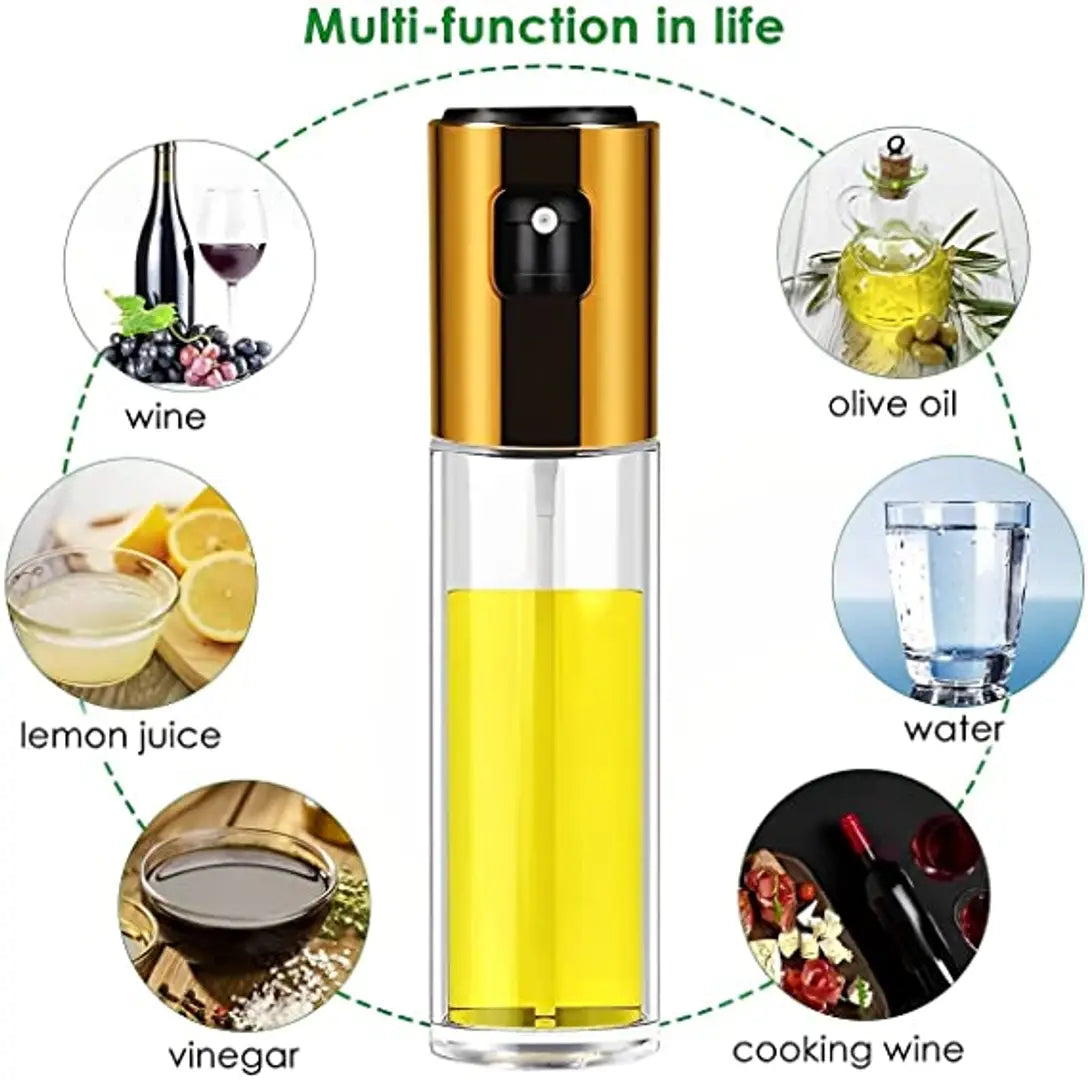 Oil Sprayer Bottle, Olive Oil Sprayer Mister for Cooking, Air Fryer Vegetable Vinegar Oil Portable Mini Kitchen Gadgets for Baking,Salad,Grilling,BBQ,Roasting (1 Piece, Stainless Steel, Glass)