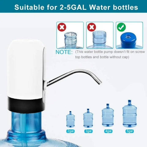 Wireless Portable Mini Rechargeable Water Bottle Can Dispenser Pump Upto 20 Litre Bottle with USB Charging Cable