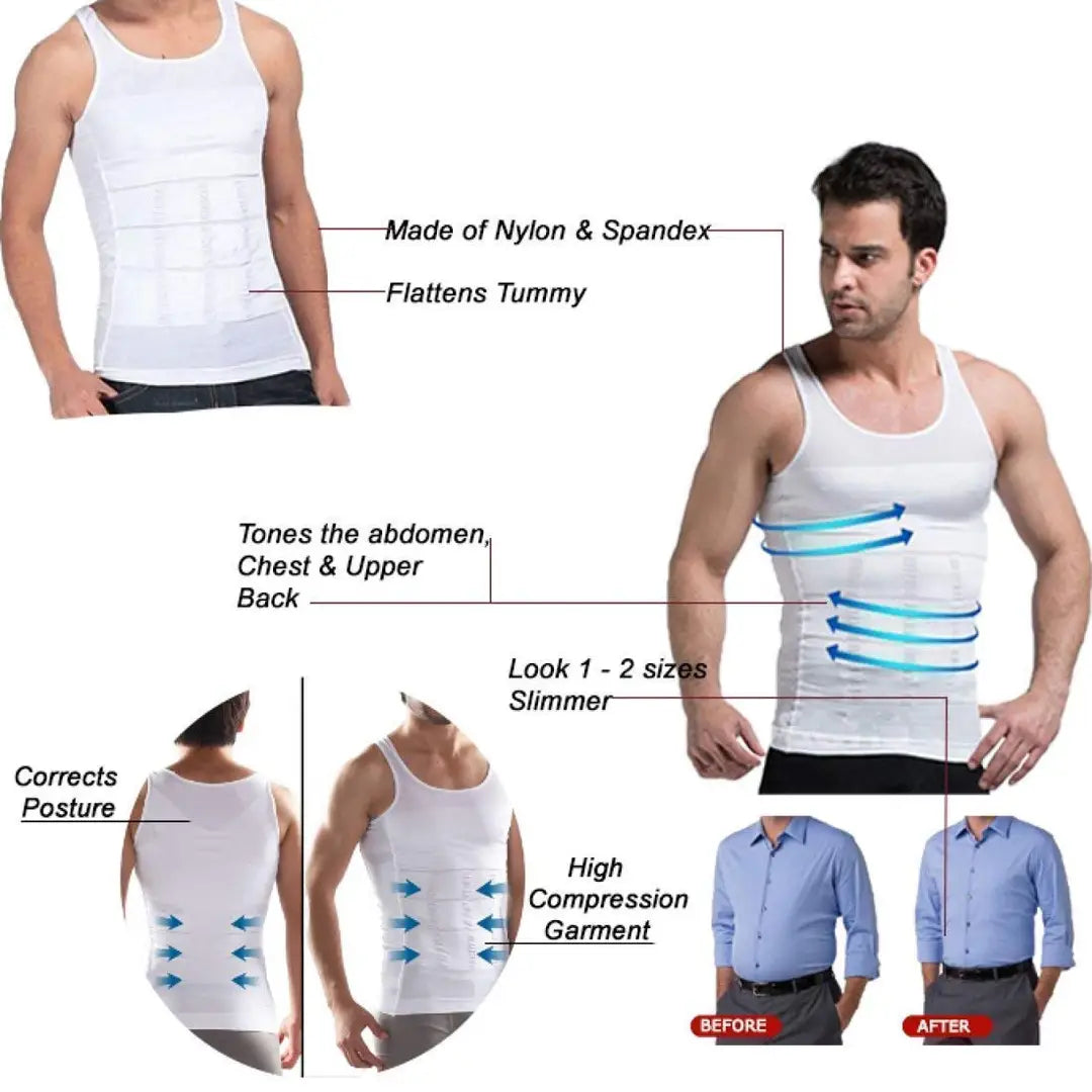 Slim N Lift Slimming Tummy Tucker Body Shaper Vest for Men Undershirt Vest to Look Slim Instantly