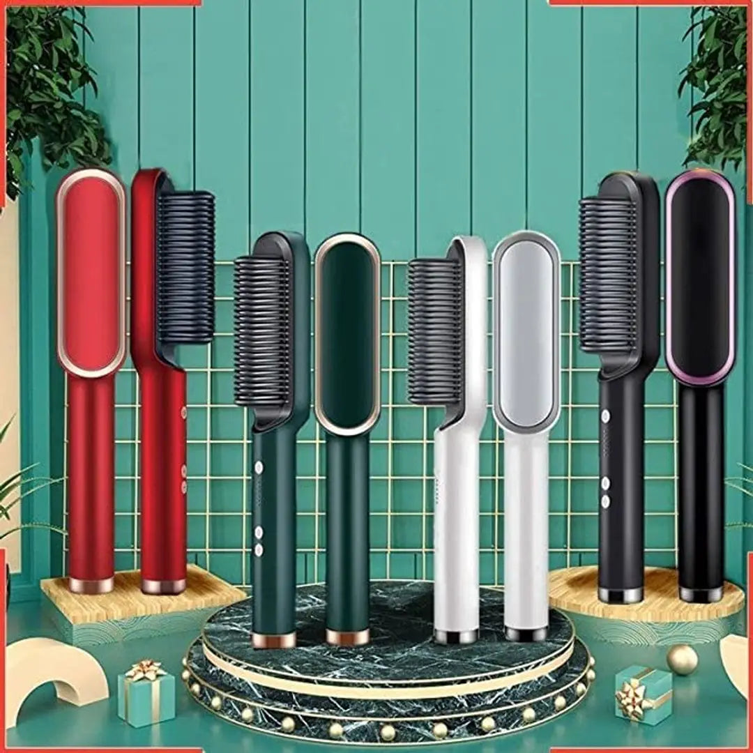 Hair Straightener Comb for Women  Men, Hair Styler, Curler, Straightener Machine Brush/PTC Heating Electric Straightener Brush With 5 Temperature C