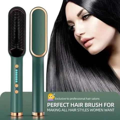 Hair Straightener Comb for Women  Men, Hair Styler, Curler, Straightener Machine Brush/PTC Heating Electric Straightener Brush With 5 Temperature C