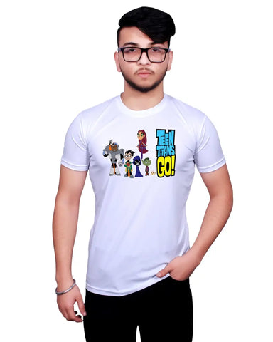 Graphic Printed Round Neck White T-Shirts