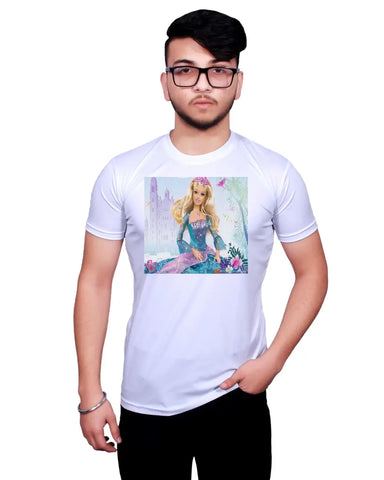 Graphic Printed Round Neck White T-Shirts