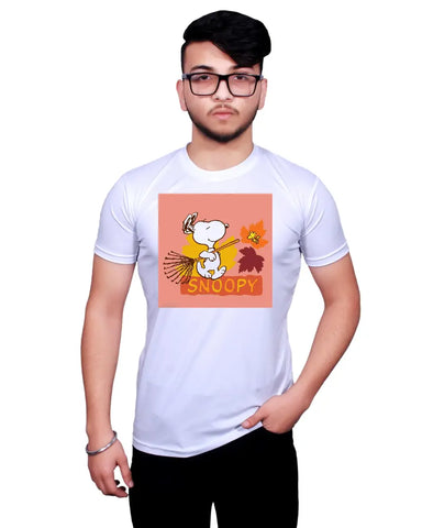 Graphic Printed Round Neck White T-Shirts