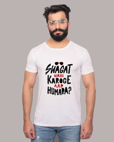 Graphic Printed Round Neck White T-Shirts