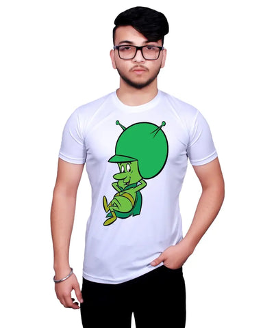 Graphic Printed Round Neck White T-Shirts
