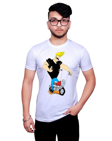 Graphic Printed Round Neck White T-Shirts